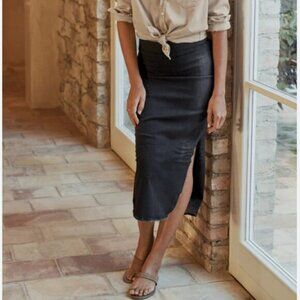 Frank & Eileen DONEGAL Unforgettable DENIM skirt  Size: 10 Black Wash